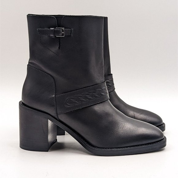 Aquatalia Women Evette Calf Dressy Office Chunky Leather Italian Boots sz 7.5 - Picture 4 of 9